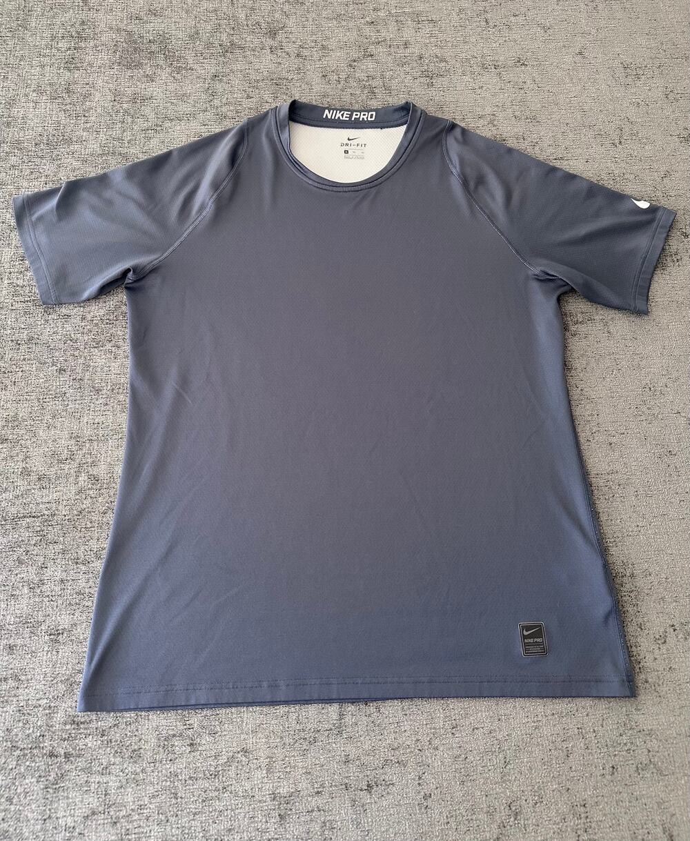Nike Pro Dri-Fit Mens Short Sleeve Compression Shirt XL Charcoal Dark Grey Gym